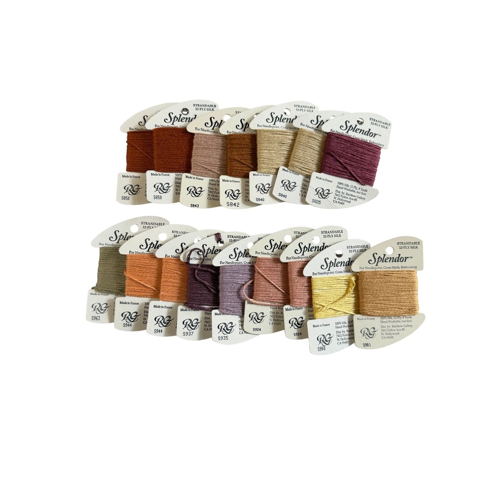 16 Needlepoint/Embroidery Thread Rainbow Gallery Splendor 12 ply Silk France